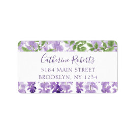 Waterverf Wisteria Wedding-adres Etiket