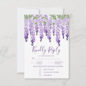 Waterverf Wisteria Wedding Meal Choice RSVP Kaartje (Voorkant)