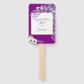 Waterverf Wisteria Wedding Programma Handwaaier (Achterkant)