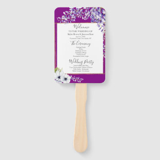 Waterverf Wisteria Wedding Programma Handwaaier