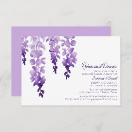 Waterverf Wisteria Wedding Rehearsal Dinner Informatiekaartje