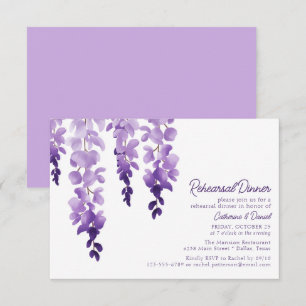Waterverf Wisteria Wedding Rehearsal Dinner Informatiekaartje