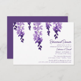 Waterverf Wisteria Wedding Rehearsal Dinner Informatiekaartje