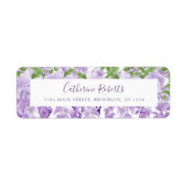 Waterverf Wisteria Wedding Return-adres Etiket