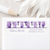Waterverf Wisteria Wedding Return-adres Etiket (Insitu)