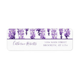 Waterverf Wisteria Wedding Return-adres Etiket
