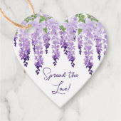 Waterverf Wisteria Wedding Spread The Love Script Bedankjes Labels (Voorkant)