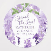 Waterverf Wisteria Wedding Spread The Love Script Labels (Design 1)