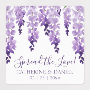 Waterverf Wisteria Wedding Spread The Love Script Labels