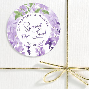 Waterverf Wisteria Wedding Spread The Love Script Labels