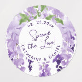 Waterverf Wisteria Wedding Spread The Love Script Labels (Design 1)