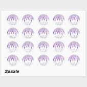 Waterverf Wisteria Wedding Spread The Love Script Ronde Sticker (Vel)