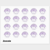 Waterverf Wisteria Wedding Spread The Love Script Ronde Sticker (Vel)