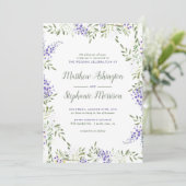 Waterverf Wisteria Wedding Uitnodiging (Staand voorkant)