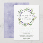 Waterverf Wisteria Wreath Wedding Uitnodiging (Voorkant / Achterkant)