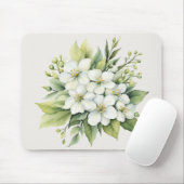 Waterverf Wit Apple Blossom Boeket Muismat (Met muis)