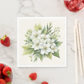 Waterverf Wit Apple Blossom Boeket Servet (Insitu)