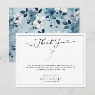 Waterverf Wit Blauw Bloemen Sympathie Bedankt Kaar