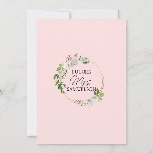 Waterverf Wit Bloemen Blush Roze Brunch & Bubbly Kaart (Achterkant)