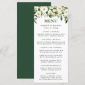 Waterverf Wit Bloemen Groen Bruiloft Menu (Voorkant / Achterkant)