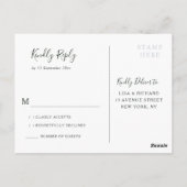 Waterverf wit bloemengroen bruiloft RSVP Briefkaart (Achterkant)