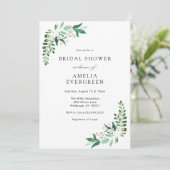 Waterverf Wit bloemenkleurig en groen Vrijgezellen Kaart (Staand voorkant)