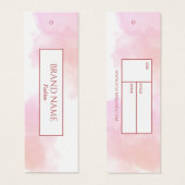 Waterverf Wit Branding Hang label | roze Mini Visitekaartjes (Voorkant /achterkant)
