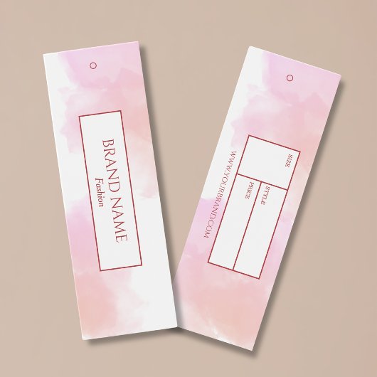 Waterverf Wit Branding Hang label | roze Mini Visitekaartjes