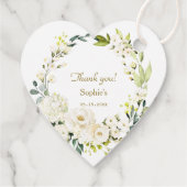 Waterverf Wit Floral Bloom Baby shower Bedankjes Labels (Achterkant)