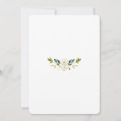 Waterverf Wit-Floral Bloom Wedding Kaart (Achterkant)