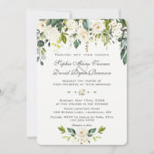 Waterverf Wit-Floral Bloom Wedding Kaart (Voorkant)