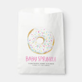 Waterverf Wit Geglazuurde Donut Baby Sprinkle Bedankzakje (Voorkant)