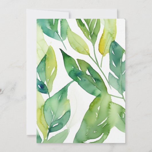 Waterverf Wit & Groen Schattige Leeuw Baby shower Kaart (Achterkant)