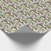 Waterverf Wit Kat en Daisies Cadeaupapier (Hoek)