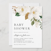 Waterverf Wit Magnolia rustiek Baby shower Kaart (Voorkant)