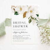 Waterverf Wit Magnolia rustiek Vrijgezellenfeest Kaart