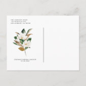 Waterverf Wit Magnolia rustiek Vrijgezellenfeest Uitnodiging Briefkaart (Achterkant)