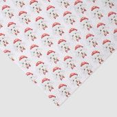 Waterverf Wit Maltees hondenpatroon Kerstmis Tissuepapier (Detail)