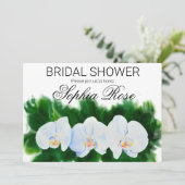 Waterverf wit orchidee schilderen vrijgezellenfees kaart (Staand voorkant)