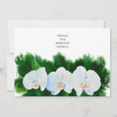 Waterverf wit orchidee schilderen vrijgezellenfees kaart (Achterkant)