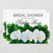 Waterverf wit orchidee schilderen vrijgezellenfees kaart (Voorkant / Achterkant)