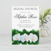 Waterverf wit orchidee schilderen vrijgezellenfees kaart (Staand voorkant)