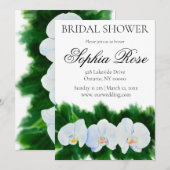 Waterverf wit orchidee schilderen vrijgezellenfees kaart (Voorkant / Achterkant)