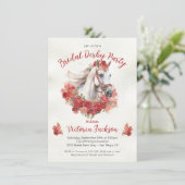 Waterverf wit paard rozen Derby Vrijgezellenfeest Kaart (Staand voorkant)