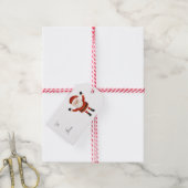 Waterverf Wit Rood Santa Kerstcadeau Cadeaulabel (Met Touw)