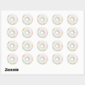 Waterverf Wit Sprinkle Donut Baby shower Ronde Sticker (Vel)