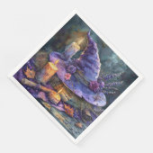 Waterverf Witch's Pet met Bloemen voor Decoupage Servet (Hoek)