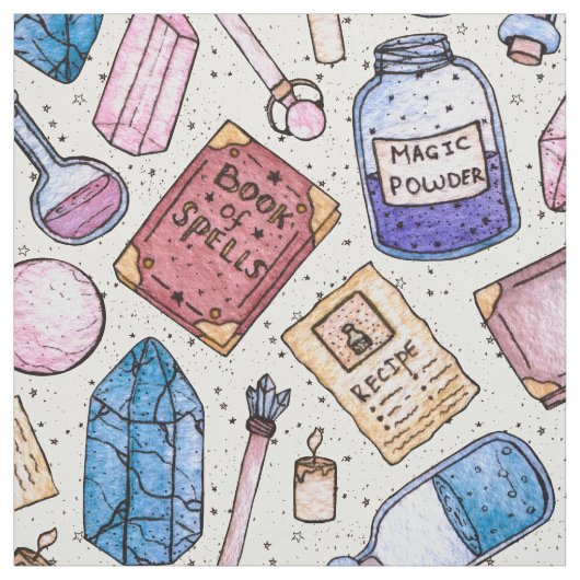 Waterverf Witchy Pattern Stof (Swatch)