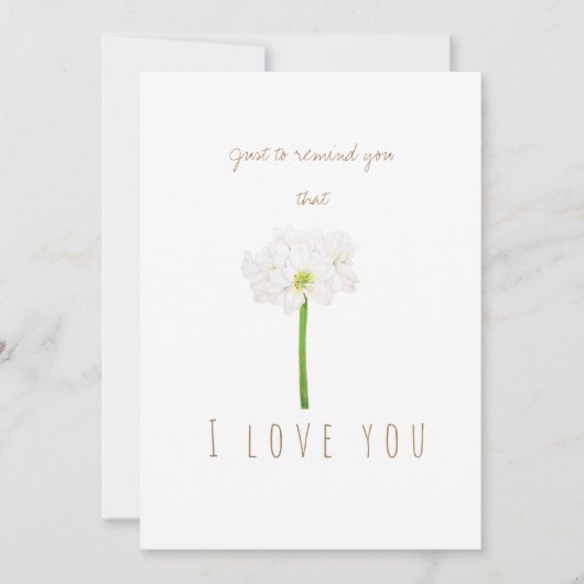 waterverf witte Amaryllis bloemen wenskaart Kaart (Voorkant)