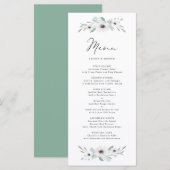 Waterverf witte anemie Botanische menukaart (Voorkant / Achterkant)